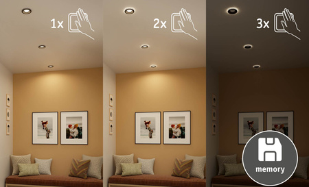 Oprawa wpuszczana SORMUS LED 6.5W 560lm / 180lm 3000K IP65 230V czarny / tworzywo sztuczne PAULMANN PL92251