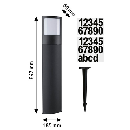 Oprawa ogrodowa PADEA LED SH Zigbee 9W 700lm DIM IP44 2200-3000K 230V antracyt tworzywo sztuczne