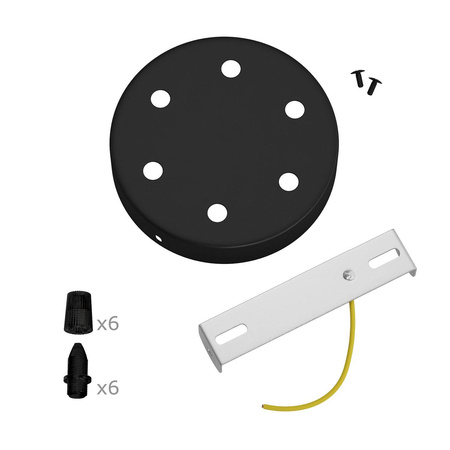 Okrągła podsufitka maskownica metalowa 6 otworów Creative cables BKRM126F-KRM126FVN