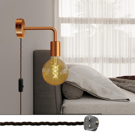 Metalowa lampa Spostaluce z ramieniem w kształcie litery "L" Creative cables B-APM4FC2LMDR-14-APM4FC2LRASEXRASINNTZ22