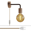 Drewniana lampa Spostaluce z ramieniem w kształcie litery "L" Creative cables B-APL4FC2LNTR-7-APL4FC2L01EXRUEUTRN06