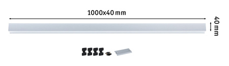 Oprawa liniowa systemu LINION Power Channel LED 17W 1m 3000K IP20 100VA 230V/24V chrom matowy RAL 9006 / aluminium PAULMANN PL98205