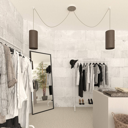 Duża okrągła podsufitka rozeta sufitowa Rose-One, średnica 200 mm, 2 otwory centralne i 4 otwory boczne Creative cables BKROR202F-KROR202F114