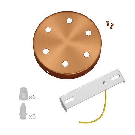 Okrągła podsufitka maskownica metalowa 6 otworów Creative cables BKRM126F-KRM126FRAS