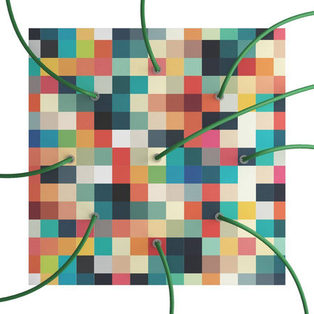 Kwadratowa podsufitka maskownica sufitowa XXL Rose-One, 400 mm, 9 otworów i 4 otwory boczne- PROMOCJA Creative cables BKROQ409EF-PROMO-KROQ409EF201