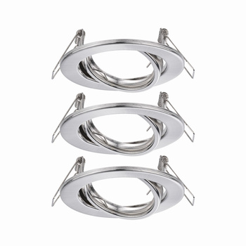 Oprawa wpuszczana max. 3xW GU10 230V ruchoma 3-częściowy zestaw bez źródła Żelazo szczotkowane PAULMANN PL93391