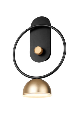 Kinkiet ściemnialny czarno-złoty RING ULKN13 Unilight