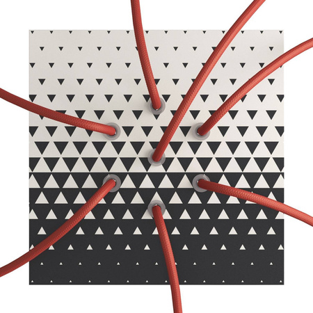 Duża kwadratowa podsufitka maskownica Rose-One, 200 mm, 7 otworów i 4 otwory boczne - PROMOCJA Creative cables BKROQ207F-PROMO-KROQ207F205