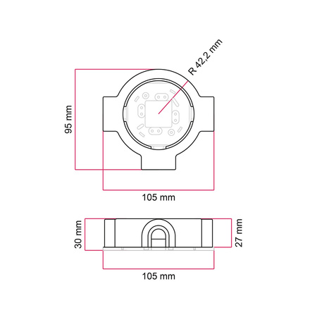 Podstawa porcelanowa do gniazdka i przełącznika / włącznika kompatybilna z Creative-Tubes - od 1 do 4 wyjść Creative cables BPBASEF-PBASE3FNER