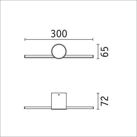 Oprawa ścienna SAVA LED nad lustro 4,2W 250lm 3000K 300mm IP44 230V czarny matowy / metal PAULMANN PL75410