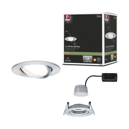 Oprawa do wbudowania NOVA COIN LED DIM wychylna 6W 470lm 84mm 2700K IP23 230V biały mat PAULMANN PL93486