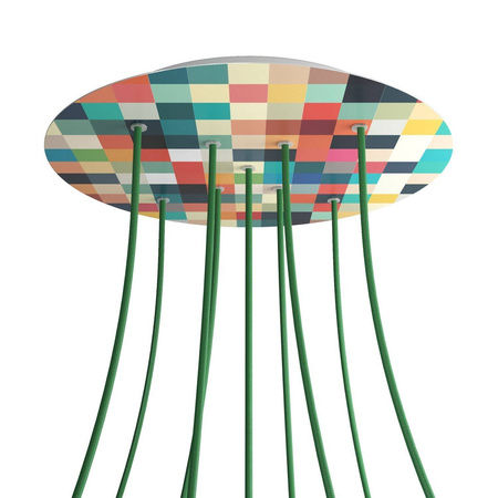 Duża okrągła podsufitka maskownica sufitowa XXL Rose-One, średnica 400 mm, 9 otworów i 4 otwory boczne - PROMOCJA Creative cables BKROR409XF-PROMO-KROR409XF201