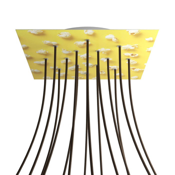 Kwadratowa podsufitka maskownica sufitowa XXL Rose-One, 400 mm, 14 otworów i 4 otwory boczne- PROMOCJA Creative cables BKROQ4014F-PROMO-KROQ4014F203