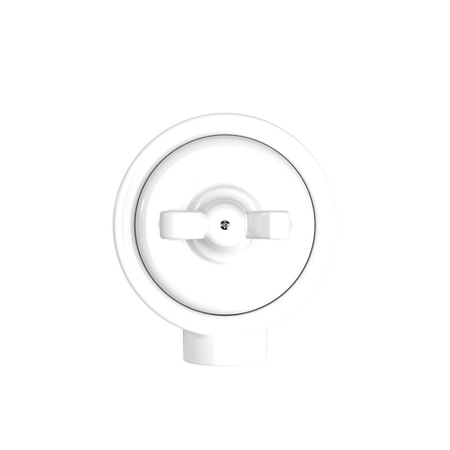 Zestaw przełączników / włączników z nakrętką motylkową i podstawą do Creative-Tubes w białej porcelanie Creative cables BKP079FBIA-KP0791FBIABIA