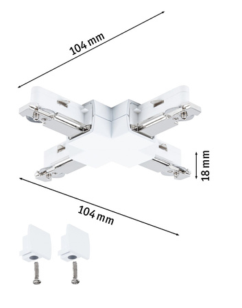 Łącznik szynowy X URail system 230V biały RAL9003 / tworzywo sztuczne PAULMANN PL95648