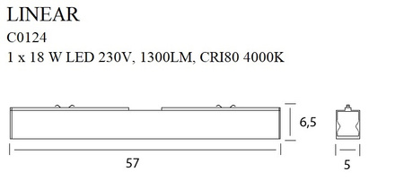 Maxlight Linear C0124 Lampa Sufitowa Mała Biała