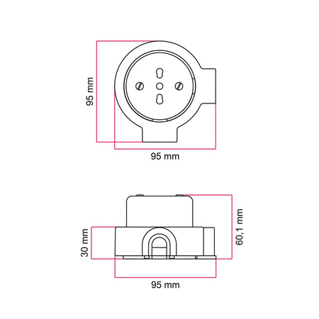 Wkładka dwupiłkowa włoska 10/16A na ścianę i podstawę do Creative-Tubes z porcelany Creative cables BKPITAF-KPITA2FBIA