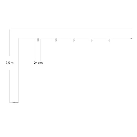 Łańcuch świetlny z systemu Lumet "Maioliche" 7,5 m z kablem w oplocie, 5 oprawkami i kloszami, haczykiem i czarną wtyczką Creative cables BCATE27N075DD24-CATE27N075CM17DD24MA01