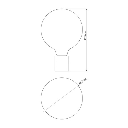 Lampa z porcelanową żarówką - waterproof IP44 Creative cables BIP44-E27-1-LP05-IP44-E27-1-N-LP05