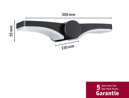 Oprawa elewacyjna PEKANA LED 2X6W 3000K 2X480lm  IP44 230V antracyt aluminium