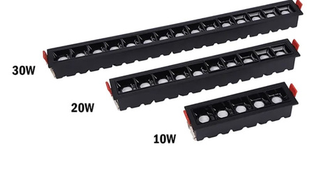 ZANO MOVABLE BLACK recessed linear fixture LED 17cm-10W  ULDL315