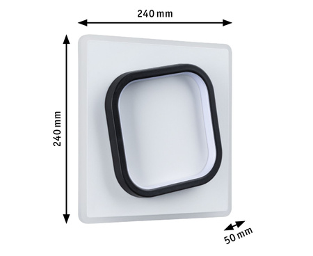 WD 2Form WL LED 22W 240x240mm Ws/Sz PAULMANN PL71164