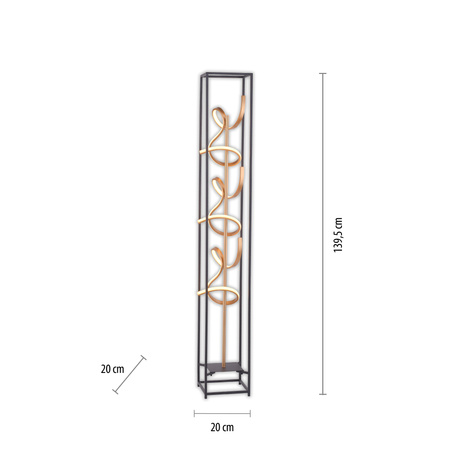 Lampa Podłogowa Czarny/złoty SELINA 003902-032187 Newgarden