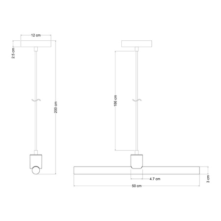 Lampa wisząca Esse14 z gwintem S14d Creative cables B-PDS14D-MDR-4-PDMVNS14DRN03-MATTER-L