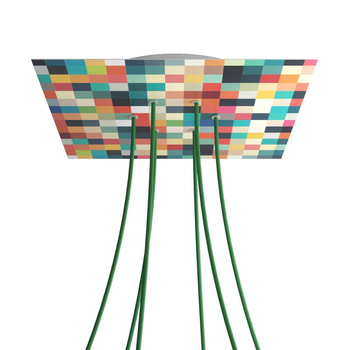 Kwadratowa podsufitka maskownica sufitowa XXL Rose-One, 400 mm, 6 otworów i 4 otwory boczne- PROMOCJA Creative cables BKROQ406F-PROMO-KROQ406F201