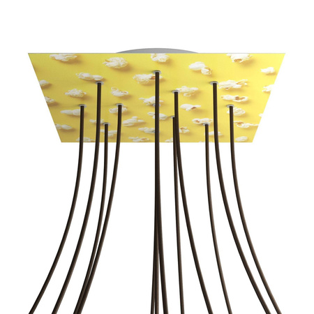 Kwadratowa podsufitka maskownica sufitowa XXL Rose-One, 400 mm, 12 otworów i 4 otwory boczne- PROMOCJA Creative cables BKROQ4012F-PROMO-KROQ4012F203