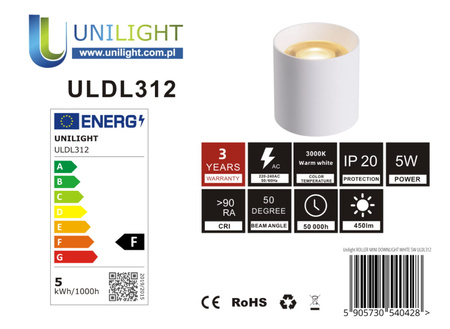 Roller BLACK Mini Downlight 42mm -Najmniejszy na Świecie ULDL311 Unilight