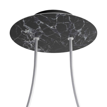 Duża okrągła podsufitka rozeta sufitowa Rose-One, średnica 200 mm, 2 otwory centralne i 4 otwory boczne Creative cables BKROR202F-KROVNR202F104