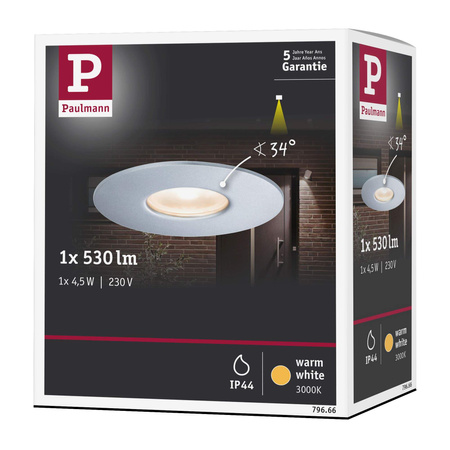 Oprawa wpuszczana punktowa HOUSE LED 4.4W 530lm 3000K IP44 230V  srebrny / metal