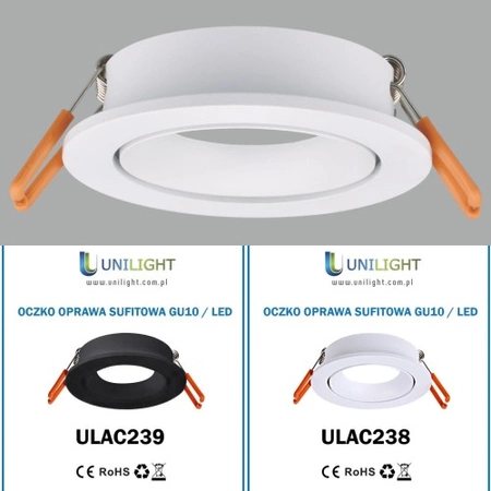 OPRAWA OCZKA GU10 DO NISKIE SUFIT (id: 66842) - Bialy  54145