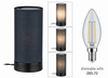 Lampka stołowa PIA max.1x25W E14 z wyłącznikiem 230V czarny matowy / metal / tkanina PAULMANN PL77059