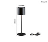 Lampka stołowa akumulatorowa TUNI LED DIM USB-C 2.8W 240lm 2700K IP44 czarny matowy / tworzywo sztuczne PAULMANN PL76998