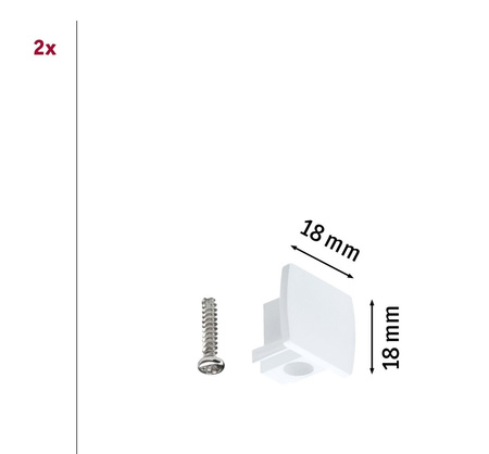 Zaślepka końcowa do szynoprzewodu URail 2 szt. biały RAL9003 / tworzywo sztuczne PAULMANN PL95653