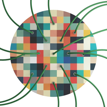 Duża okrągła podsufitka maskownica sufitowa XXL Rose-One, średnica 400 mm, 15 otworów i 4 otwory boczne - PROMOCJA Creative cables BKROR4015F-PROMO-KROR4015F201