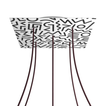 Kwadratowa podsufitka maskownica sufitowa XXL Rose-One, 400 mm, 5 otworów i 4 otwory boczne- PROMOCJA Creative cables BKROQ405PF-PROMO-KROQ405PF202