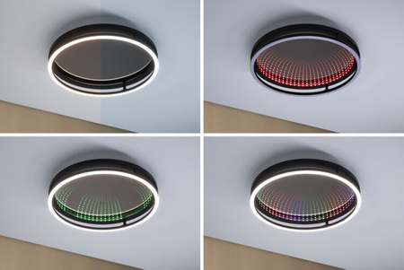 Plafoniera SPACEGLOW ONE LED 3D DIM RGB rainbow 38W 3900lm 3000-6500K pilot  230V czarny matowy / metal