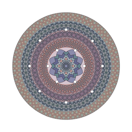 Duża okrągła podsufitka maskownica sufitowa XXL Rose-One, średnica 400 mm, 14 otworów i 4 otwory boczne - PROMOCJA Creative cables BKROR4014F-PROMO-KROR4014F303