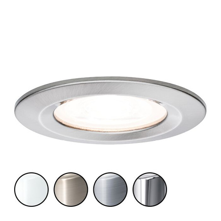 Oprawa do wbudowania NOVA LED DIM stała GU10 6.5W 460lm 78mm 2700K IP44 230V szczotkowane żelazo PAULMANN PL93475