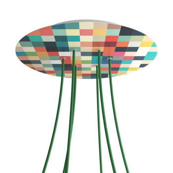 PROMO Duża okrągła podsufitka maskownica sufitowa XXL Rose-One, średnica 400 mm, 6 otworów i 4 otwory boczne - PROMOCJA Creative cables BKROR406F-PROMO-KROR406F201