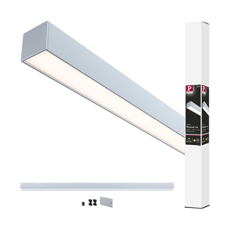 Oprawa liniowa systemu LINION LED 17W 1m 3000K IP20 24V chrom matowy / aluminium PAULMANN PL98174