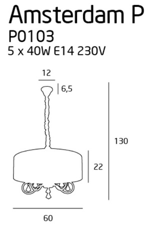 Maxlight Amsterdam P0103 Lampa Wisząca