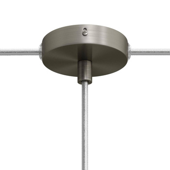 Okrągła metalowa podsufitka maskownica sufitowa Mini 1 otwór centralny i 2 otwory boczne Creative cables BKRM83FC2L-KRM83FC2LTISTERM