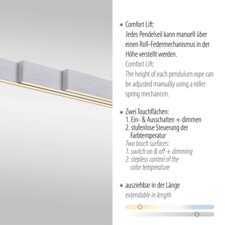 Lampa Wisząca Srebrny ADRIANA COMFORT LIFT 003902-032876 Newgarden