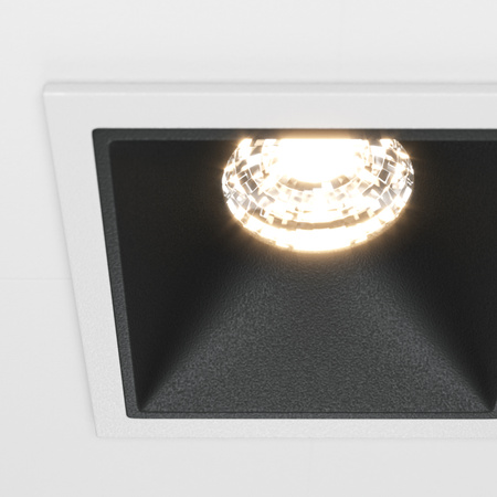 Downlight White and black Alfa LED Maytoni DL043-01-10W3K-SQ-WB