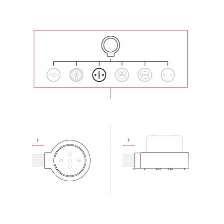 Wkładka dwupiłkowa włoska 10/16A na ścianę i podstawę do Creative-Tubes z porcelany Creative cables BKPITAF-KPITA1FNER