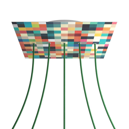 Kwadratowa podsufitka maskownica sufitowa XXL Rose-One, 400 mm, 5 otworów w linii i 4 otwory boczne- PROMOCJA Creative cables BKROQ405LF-PROMO-KROQ405LF201